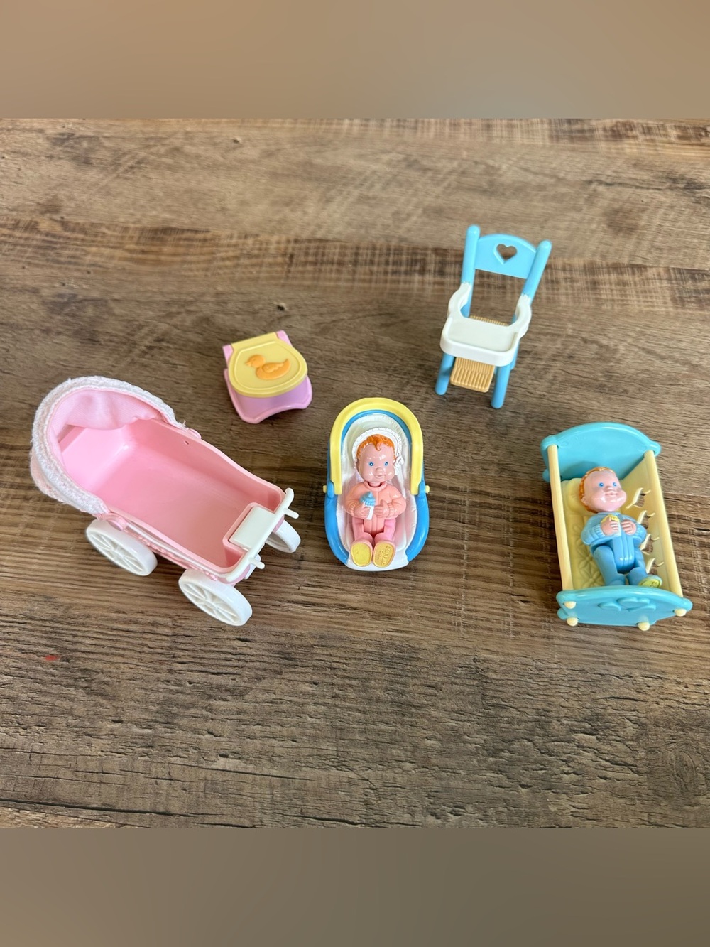 Vintage fisher price doll house baby bundle twins